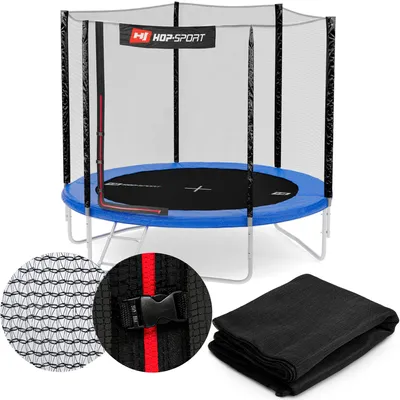 Obrázok produktu pre Bezpečnostná sieť Hop-Sport 305 cm náhradná vonkajšia sieť pre záhradnú trampolínu 3,05 m so 6 tyčami Trampolínová sieť 10FT náhradný diel vonkajšia sieť