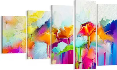 Produktbild von Bild auf Leinwand - Leinwandbild - Blumen Wiese Sommer - 100x60cm - Wand Bild - Wanddeko - Leinwanddruck - Bilder - Kunstdruck - Wanddekoration - Leinwand bilder - Wandkunst - EG100x60-4095