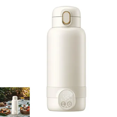 Produktbild von Kabelloser tragbarer Baby-Flaschenwärmer 500 ml, Edelstahl, 100 W – Flaschenwärmer für Unterwegs, Auto & Zuhause