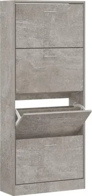 Zdjęcie produktu dla vidaXL Szafka na buty betonowa szara 63x24x147 cm materiał drewnopochodny