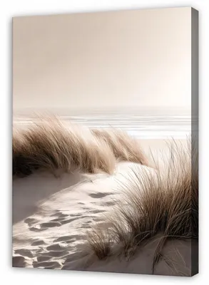 Produktbild von Leinwandbild Strand Meer Natur - 70x100 cm - Wandbilder Wohnzimmer Schlafzimmer - Leinwand Leinwandbild Beige - SPP16504O1