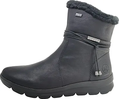Produktbild von Rieker Damen Stiefelette Reißverschluss warm gefüttert Kordel Z0070, Größe:40 EU, Farbe:Schwarz