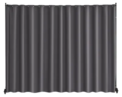 Raumteiler mit Rollen, 308,5 x 45 x 245,5 cm, grau, Einzelpanel