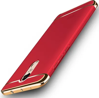 Produktbild von Handy Hülle Schutz Case für Xiaomi Redmi Note 4 Bumper 3 in 1 Cover Chrom Rot