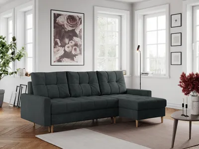 Produktbild von Ecksofa mit Schlaffunktion, Universal Schlafsofa - COLIN - Dunkelgrau