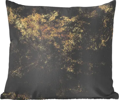 Produktbild von MuchoWow® Zierkissen Sofakissen Wohnzimmer Dekokissen 45x45 cm Schwarz - Gold - Vintage - Schlafpolster - Polster für das Sofa