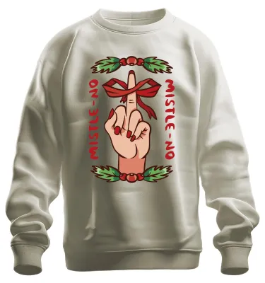 Obrázek produktu pro Mistle No Anti-Christmas - vánoční dárek Vánoční mikina Uni, Nature, M