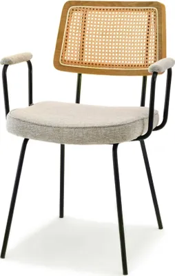 Image de Chaise de salle à manger KAREN - chêne / beige / noir