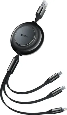 Zdjęcie produktu dla Baseus CAMJ010001, 1,1 m, USB A, USB C/Micro USB-A/Lightning, USB 3.2 Gen 1 (3.1 Gen 1), Czarny