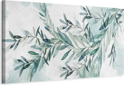 Produktbild von Italienischer Leinwand Leinwandbild - Mint Calm 120x40 cm Blätter b-C-0780-b-a