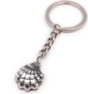 Obrázok produktu pre Onwomania prívesok na kľúče shell flat beach sea sandy beach silver pendant keychain