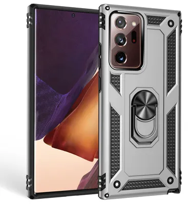 Image de NALIA Ring Coque de téléphone portable pour Samsung Galaxy Note 20 Ultra, étui avec support pour doigt Argent