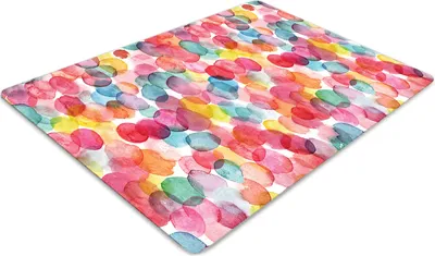 Obrázok produktu pre Podlahová ochranná podložka - Ochranná podložka pod stoličku - Podlahová podložka - 100x70 cm - Farebné bubliny