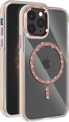 Produktbild von Avizar, MagSafe-Hülle für iPhone 11 Pro Glitzer-Silikon, Champagnerrosa