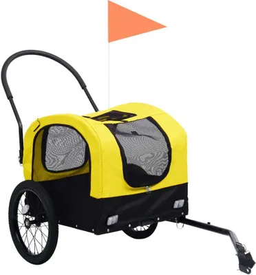 Immagine prodotto di Rimorchio Bici per Animali Carrello Jogging 2in1 Giallo e Nero