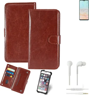 Produktbild von K-S-Trade 360° Hülle kompatibel mit Doogee N20 Pro inkl. Headphones braun Kunstleder Case BookCase WalletCase Kunstlederederhülle Handyhülle,