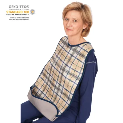 Obrázok produktu pre suprima Jedálenský záster Polyester s pútkami/zapínaním na štrbinu, modrá kockovaná