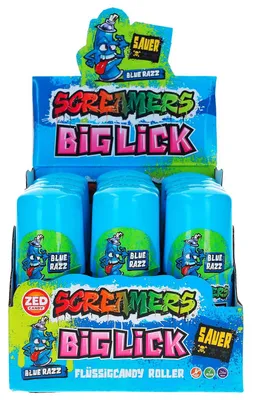 Obrázek produktu pro Zed Candy Screamers Super Sour Big Lick Blue Razz (12 x 60 ml)
