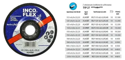 Imagen del producto de Disco de lija para metal INCOFLEX, 230 x 6.0 mm, convexo.