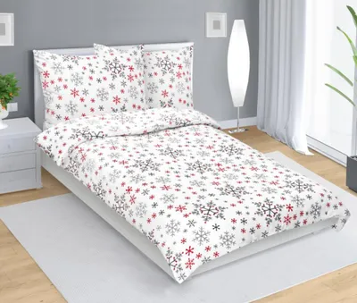 Produktbild von Mikroflanell-Bettwäsche - Weiß,Grau,Rot - 140x200, 70x90