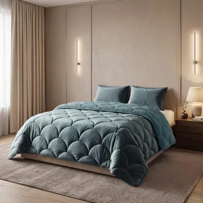 Produktbild von Sleeptime Lazy Teddy/Samt Grün 200x200cm + 2x60x70 cm