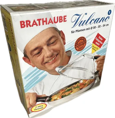Produktbild von Vulcano Brathaube Glasdeckel Deckel Spritzschutz Glas 20 - 24 cm Durchmesser