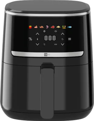 Produktbild von aeco COMPACT AirFryer 4,3 Liter, Heißluftfritteuse mit digitalem Touch-Display, 1500 Watt, 80°-200° einstellbar, 8 Programme, inkl. Rezeptheft