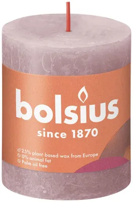 Obrázok produktu pre Bolsius Rustiko Shine, Valec, Ruže, 32 h, 1 kusov