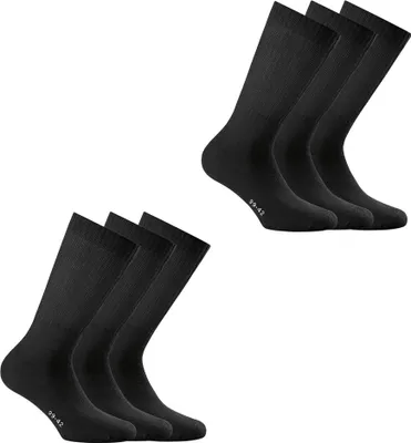 Produktbild von Rohner Basic Uni Sport Socken, 6er Pack - Basic Sport, einfarbig Schwarz 35-38