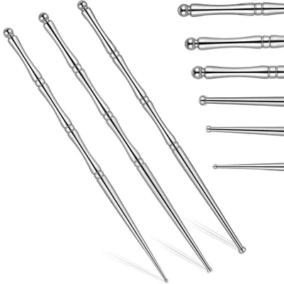 Produktbild von Akupressur Massage Stift Set 3er, punktuelle Massage für Nacken, Rücken & Gesicht, Edelstahl, tragbar, für Entspannung & Wellness