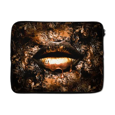 Produktbild von MuchoWow® Laptop Hülle 15 Zoll Farbe - Frau - Mund Laptoptasche - Laptoptasche - Sleeve - Rundum-Schutz