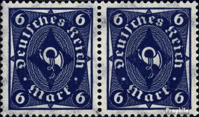 Produktbild von Briefmarken Deutsches Reich 1922 Mi 228W waagerechtes Paar (aus Bogen) postfrisch Posthornzeichnung