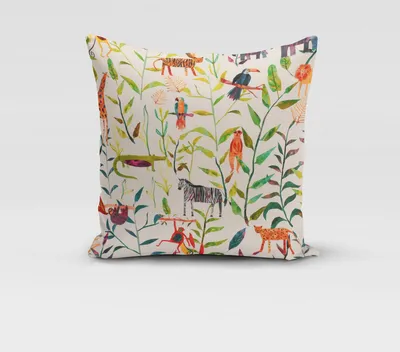 Produktbild von SCHÖNER LEBEN. Kissenhülle Hide and Seek Dschungeltiere bunt Größe 80x80cm (HxB) 80x80cm (HxB) Größe
