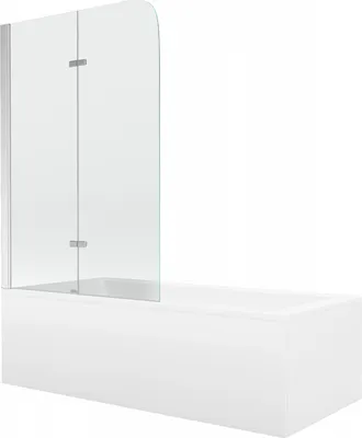 Produktbild von Mexen Cubik Rechteckbadewanne 170 x 70 cm mit Verkleidung und 2-flügeliger Blende 100 cm, Transparent, Chrom - 550317070X9010020