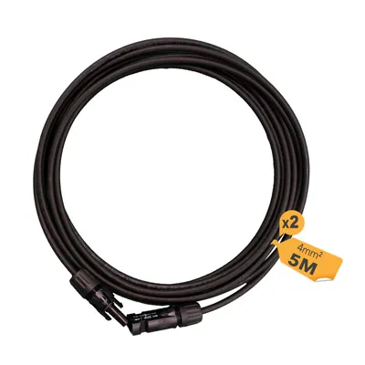 Produktbild von enjoy solar® HISkon Solarkabel Verlängerung MC4 auf MC4, 4 mm², 5 m, PV-Kabel, 0% MwSt.