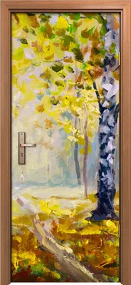 Produktbild von Türposter 80x200 cm Türaufkleber Türtapete Türfolie Klebefolie Landschafts Wald Bäume Wald Herbst