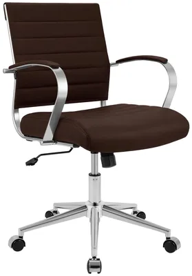 Produktbild von CLP Bürostuhl Oakland höhenverstellbar und drehbar | Farbe braun Material Kunstleder