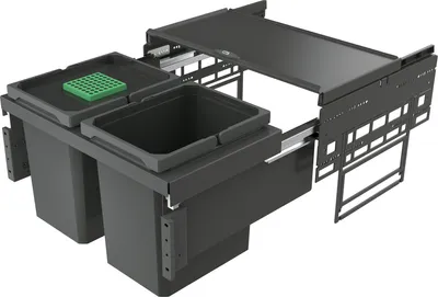 Produktbild von Naber Cox® Base 360 K/600-2, Abfallsammler für Frontauszüge, mit Biodeckel, anthrazit