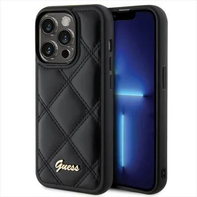Produktbild von Guess Apple iPhone 15 Pro Schutzhülle Case Cover Quilted Metal Logo Schwarz