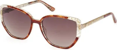 Image de Lunettes de soleil femme marron : Verres carrés & détails contrastés
