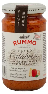 Produktbild von Rummo Pesto Calabrese 190g – Würziges italienisches Pesto mit Tomaten & Peperoncini