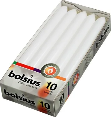 Produktbild von Bolsius Dinerkaarsen Wit - 10 Stuks