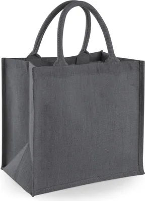 Produktbild von Westford Mill W413 | Jute Midi Tote 30 x 30 x 19 cm - Farbe: Graphite Grey/Graphite Grey - Größe: One Size
