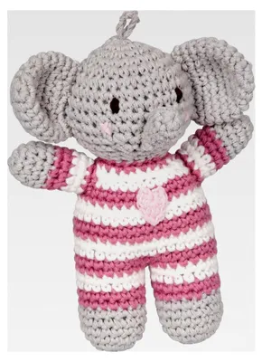 Produktbild von Häkel-Rassel Elefant in Rosa