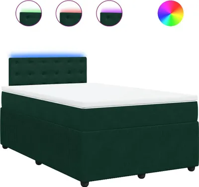 Produktbild von vidaXL Boxspringbett mit Matratze Dunkelgrün 120x190 cm Samt