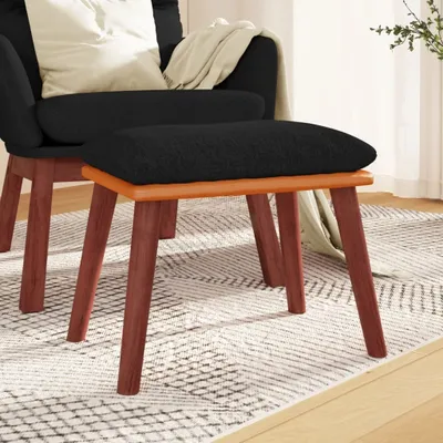 Produktbild von Eleganten-Stil Fußhocker Schwarz 45x29,5x35 cm Stoff und Kunstleder DE3954920