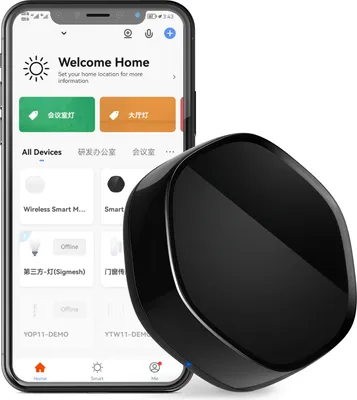 Produktbild von Smart Wireless Gateway IR-Fernbedienung Zigbee 3.0 BLE Mesh 2,4G WiFi fuer Klimaanlage TV DVD Luefter Smart Life APP-Steuerung Kompatibel mit Alexa Google Home IFTTT Sprachsteuerung
