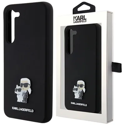 Produktbild von Karl Lagerfeld KLHCS23MSMHKCNPK S23+ S916 hardcase schwarz Silicone Karl&Choupette Metal Pin Schutzhülle
