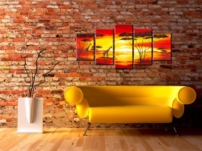 Produktbild von Akustikbild Afrika 200x100 cm Bilder Akustikschaum Hochleistungsschallabsorber Schallschutz Leinwand 5 tlg Wandbild Raumakustik Schalldämmung 5715
