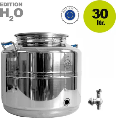 Produktbild von Transportkanne Edelstahlkanne 30 Liter Wasserkanne Milchkanne mit Auslaufhahn